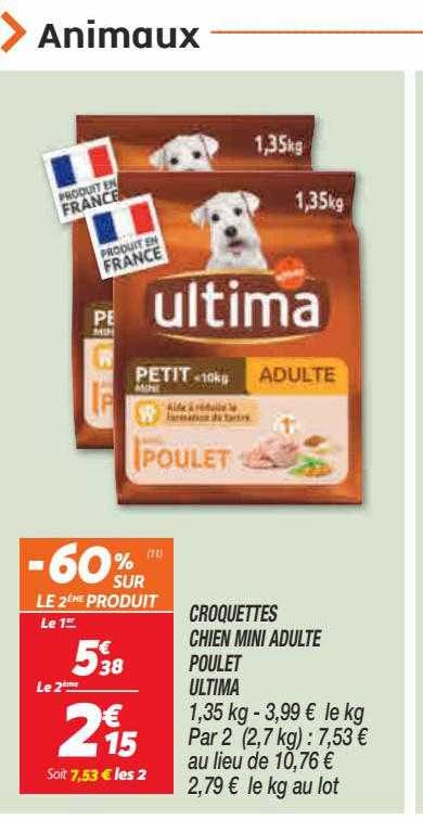 Croquettes Chien Mini Adulte Poulet Ultima