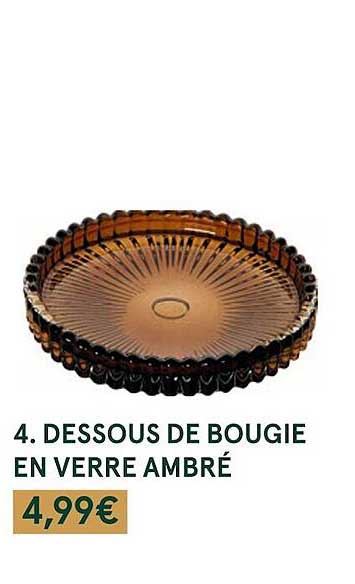 Dessous De Bougie En Verre Ambré