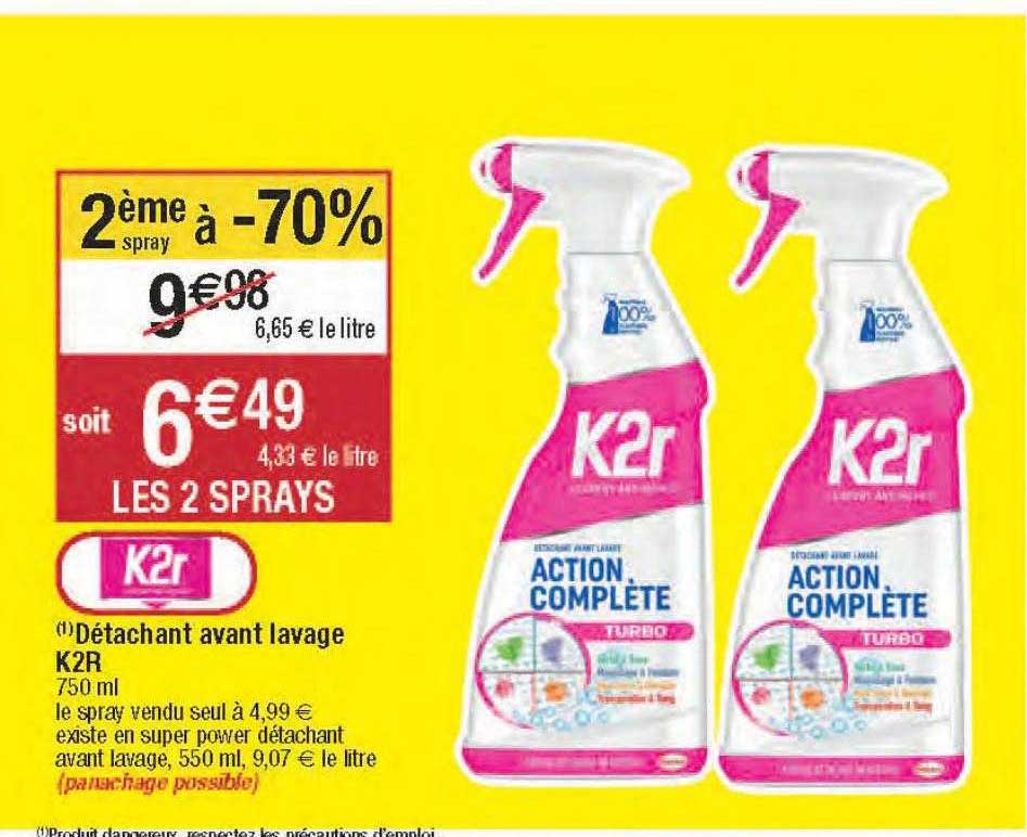 détachant avant lavage k2r