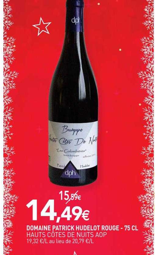 domaine patrick hudelot rouge hauts côtes de nuits aop - 75 cl