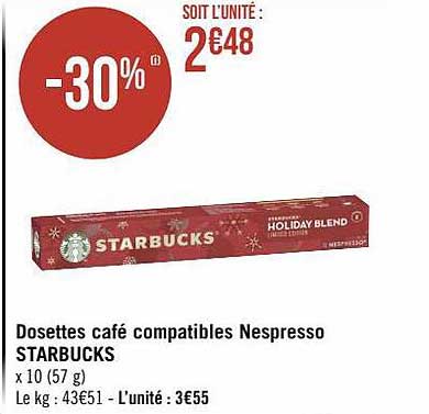 dosettes café compatibles nespresso starbucks