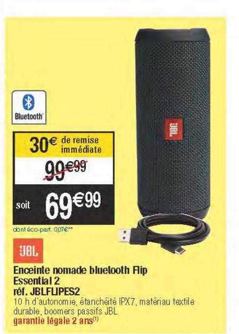 enceinte nomade bluetooth flip essential 2 jbl