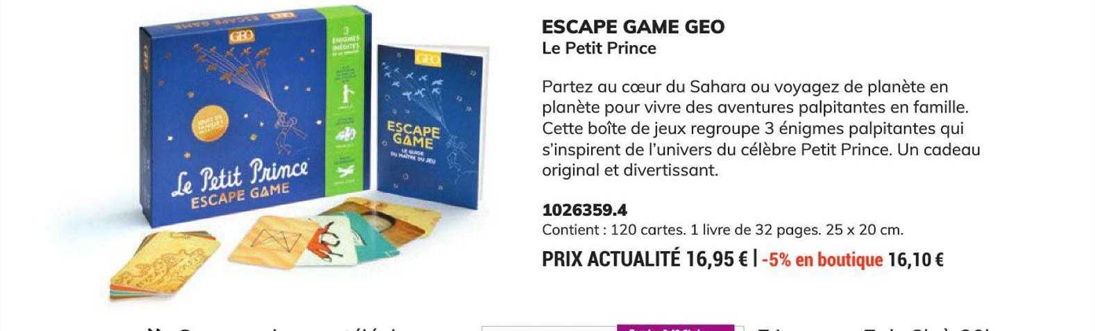 escape game geo - le petit prince
