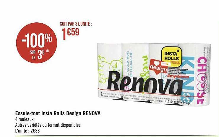 essuie-tout insta rolls design renova