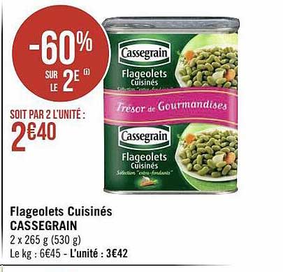 Flageolets Cuisinés Cassegrain