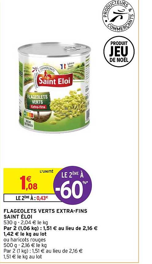 flageolets verts extra-fins saint éloi