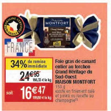 foie gras de canard entier au torchon grand héritage du sud-ouest maison montfort