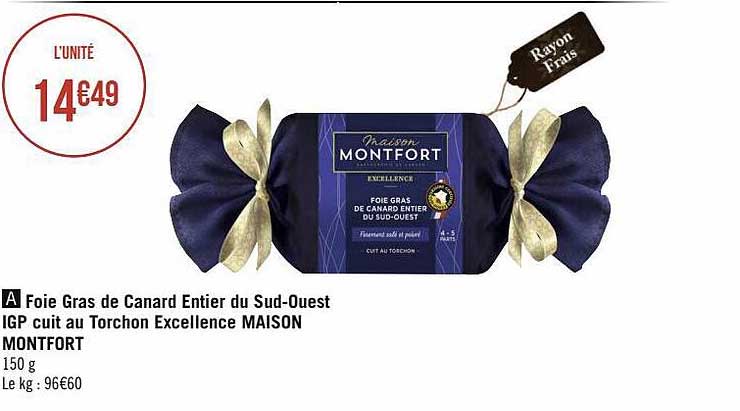 foie gras de canard entier du sud-ouest igp cuit au torchon excellence maison montfort