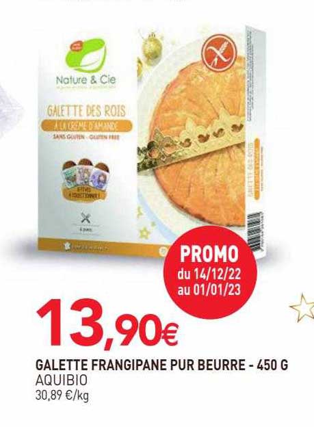 galette frangipane pur beurre aquibio - 450 g