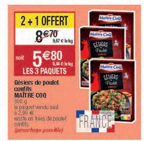 gésiers de poulet confits maître coq