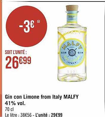 gin con limone from italy malfy 41% vol.