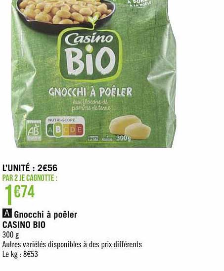 Gnocchi à Poêler Casino Bio