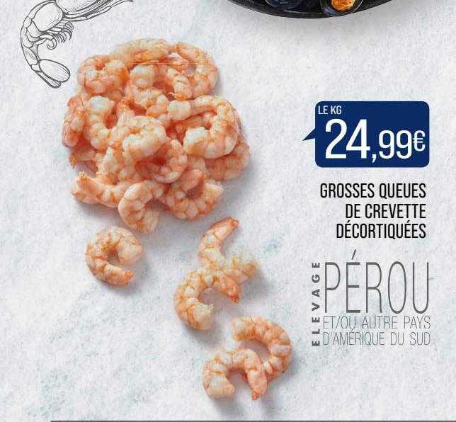 Grosses Queues De Crevettes Décortiquées