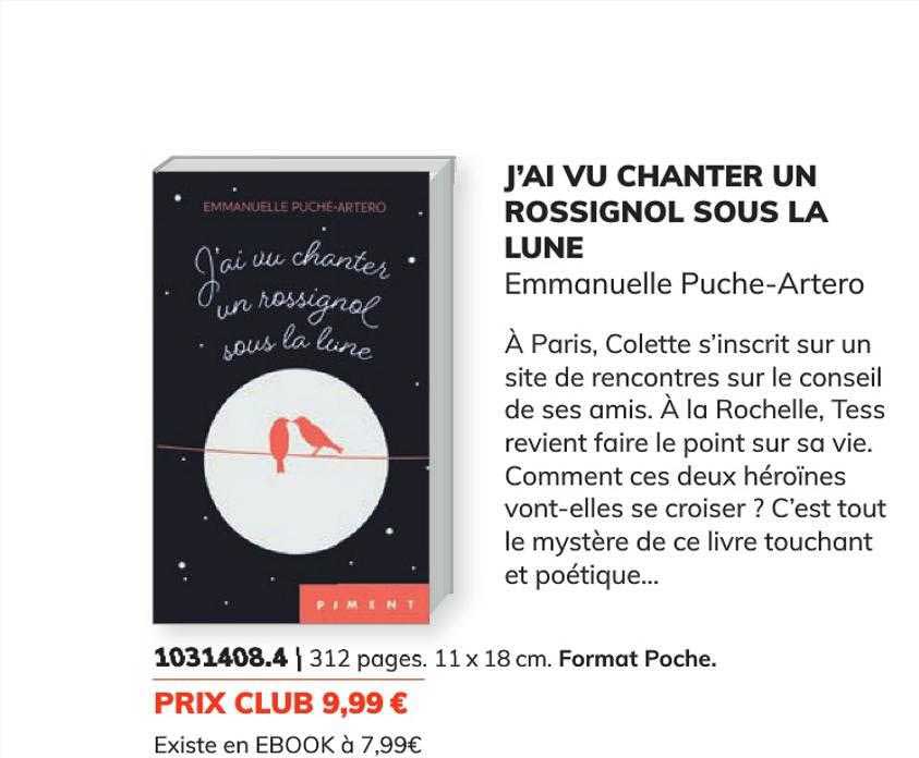 j'ai vu chanter un rossignol sous la lune - emmanuelle puche-artero