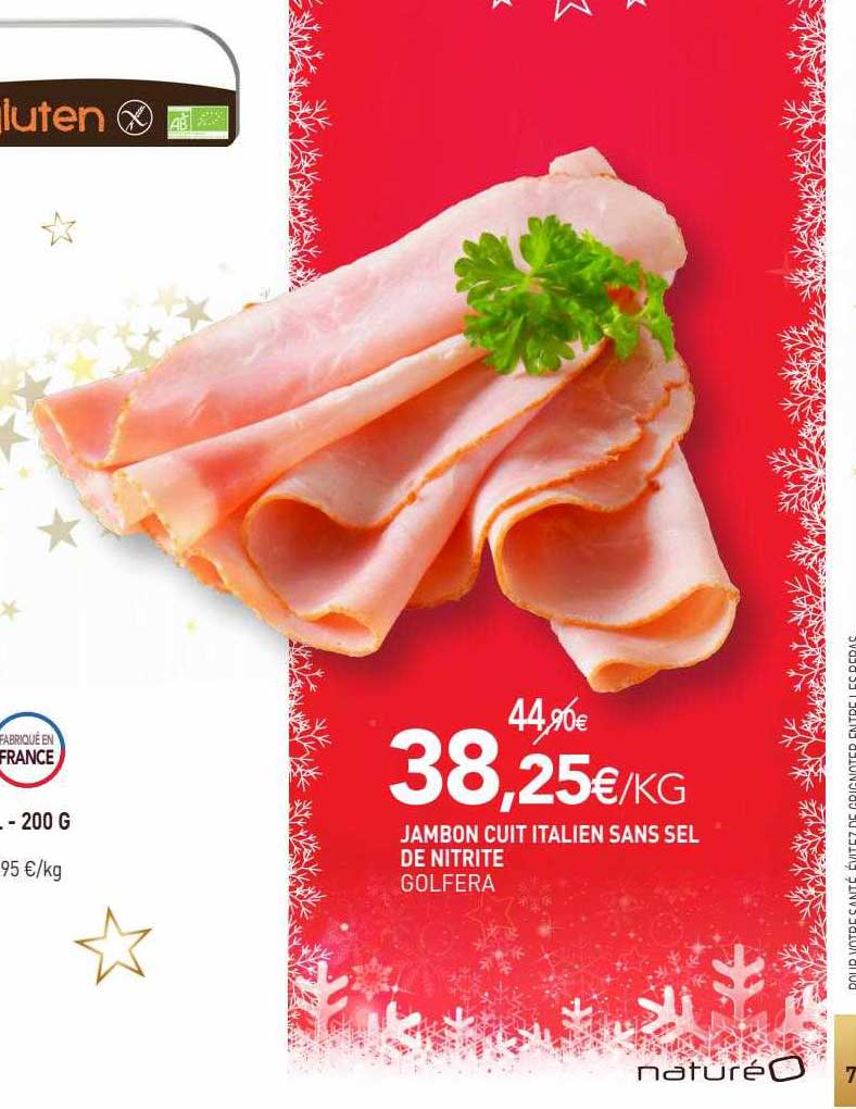 Jambon Cuit Italien Sans Sel De Nitrite Golfera