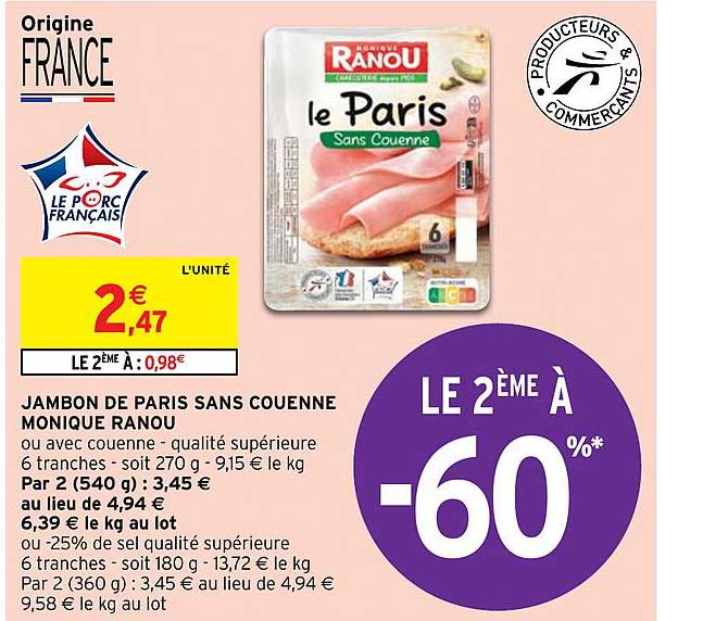 jambon de paris sans couenne monique ranou