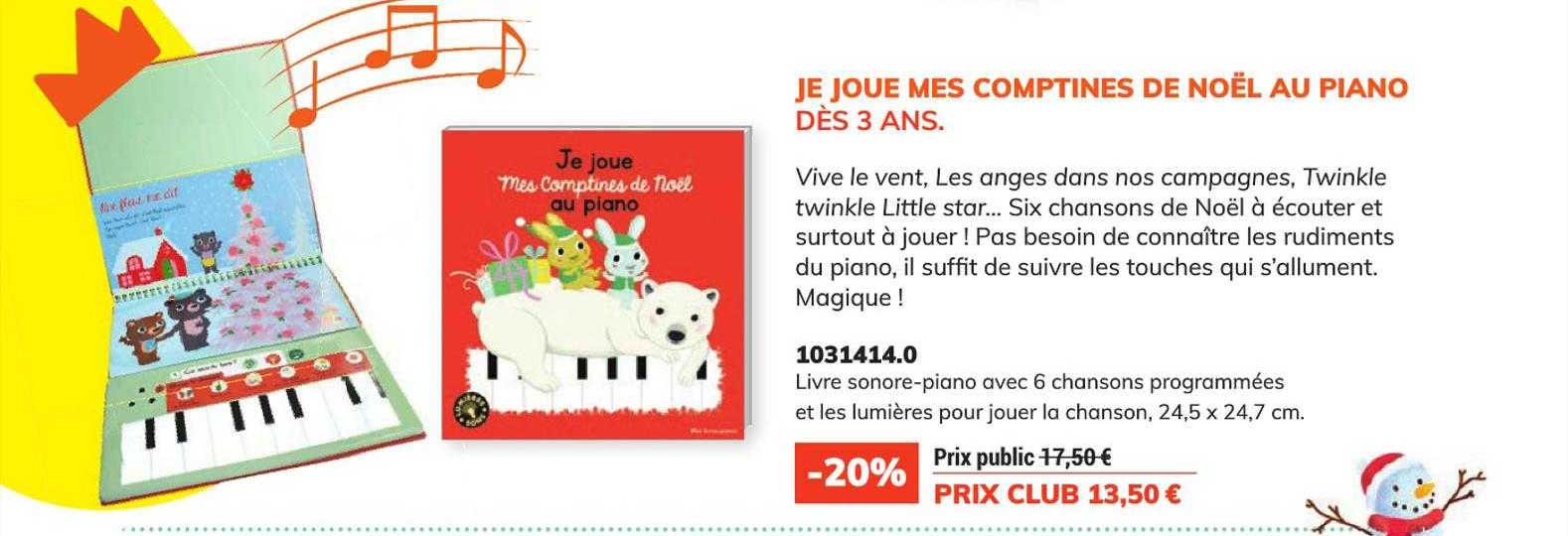 je joue mes comptines de noël au piano