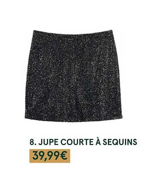 jupe courte à sequins