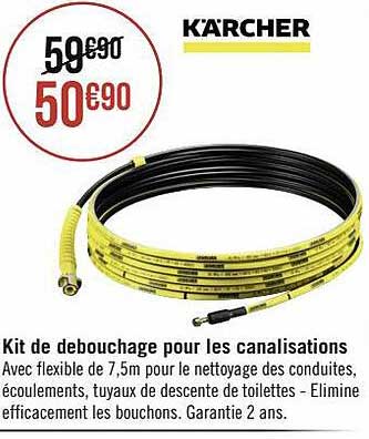 kit de débouchage pour les canalisations kärcher