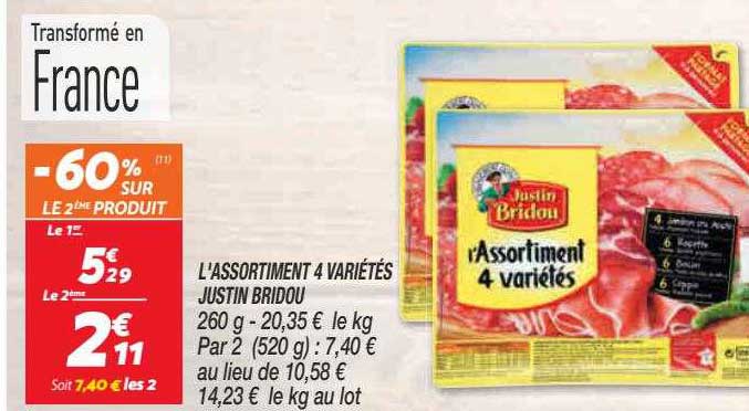 L'assortiment 4 Variétés Justin Bridou