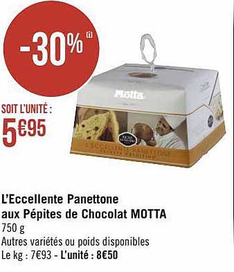 L'excellente Panettone Aux Pépites De Chocolat Motta