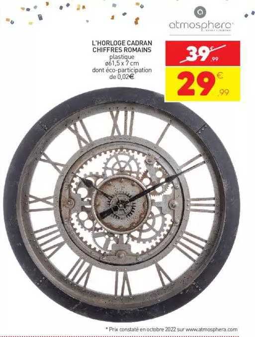 l'horloge cadran chiffres romains