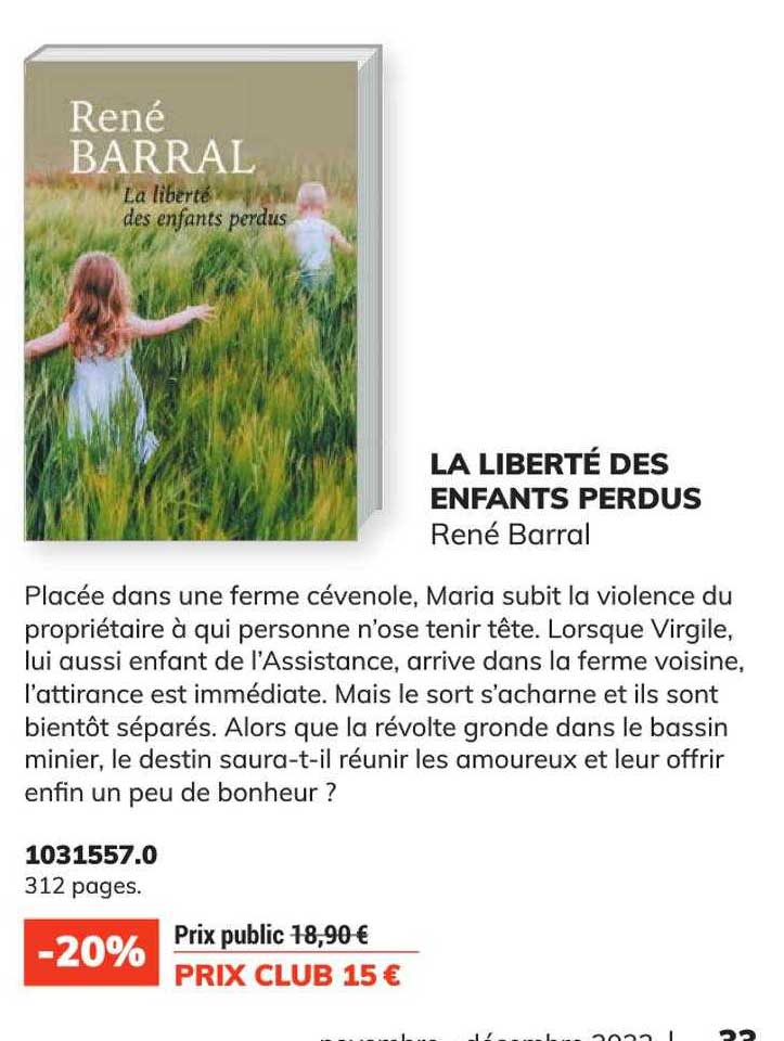 la liberté des enfants perdus - rené barral