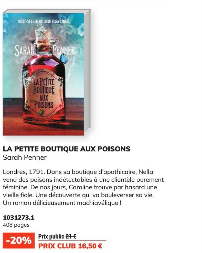 la petite boutique aux poisons - sarah penner