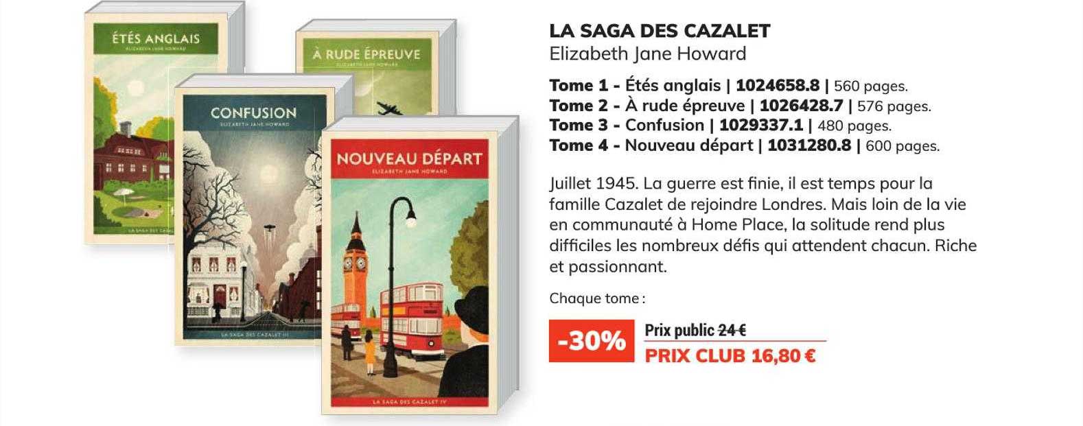 la saga des cazalet - elizabeth jane howard