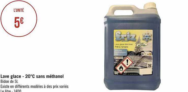 lave glace - 20°c sans méthanol friz