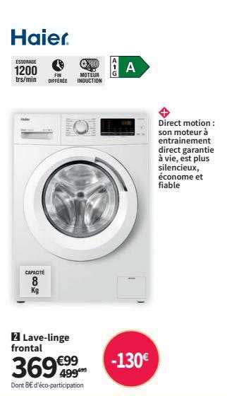 lave-linge frontal haier