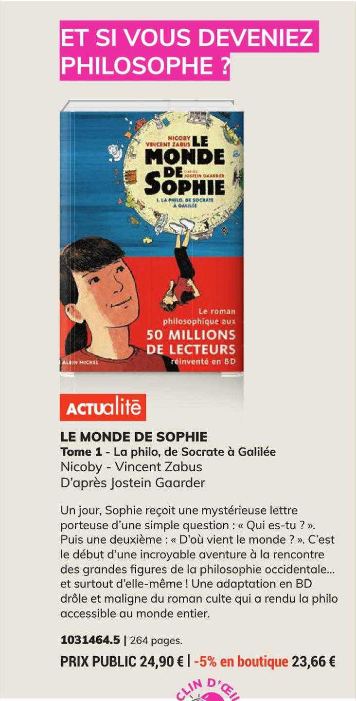 le monde de sophie tome 1 - la philo, de socrate à galilée - nicoby - vincent zabus