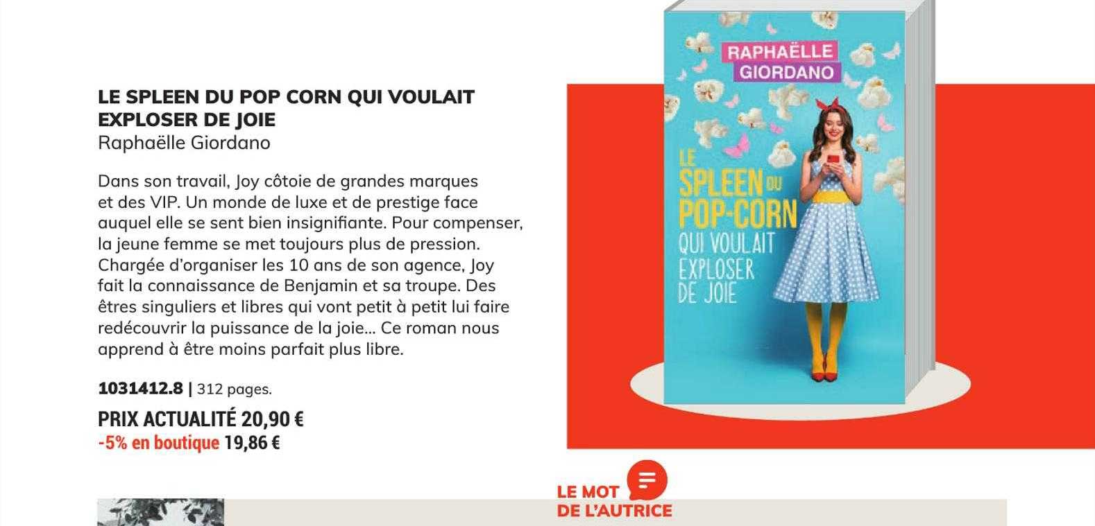 le spleen du pop corn qui voulait exploser de joie - raphaëlle giordano