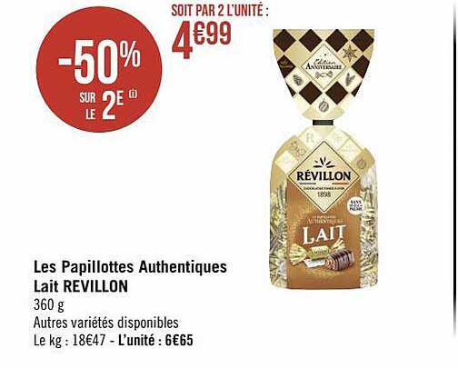 les papillotes authentiques lait révillon