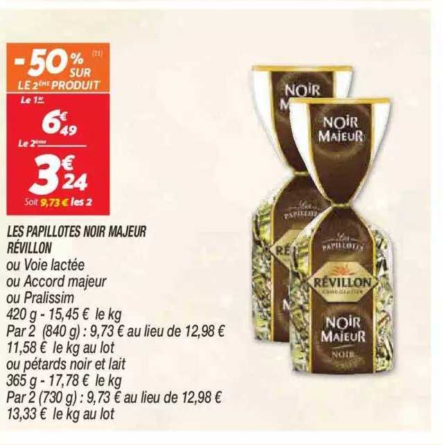 les papillotes noir majeur révillon