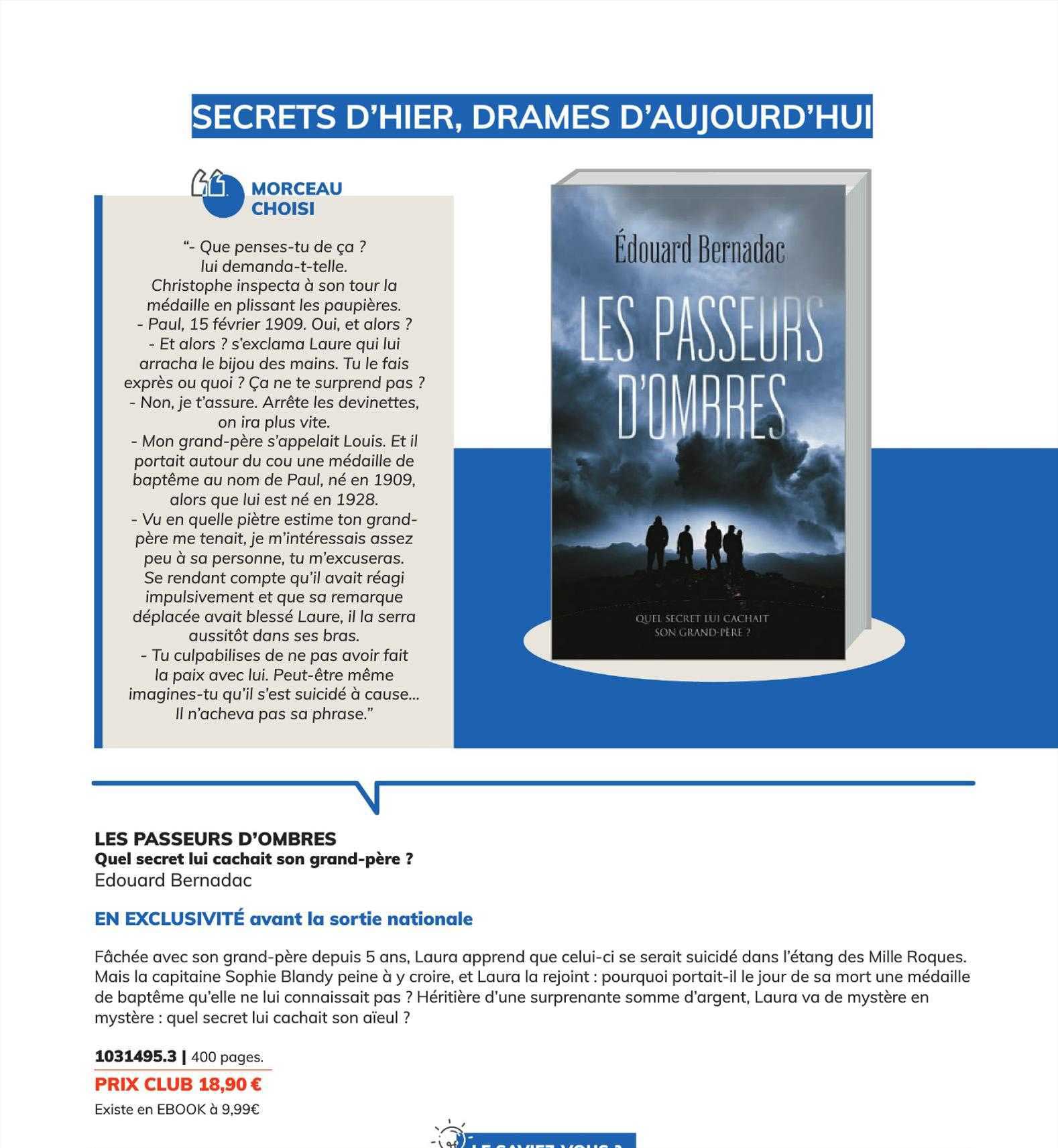 les passeurs d'ombres - édouard bernadac