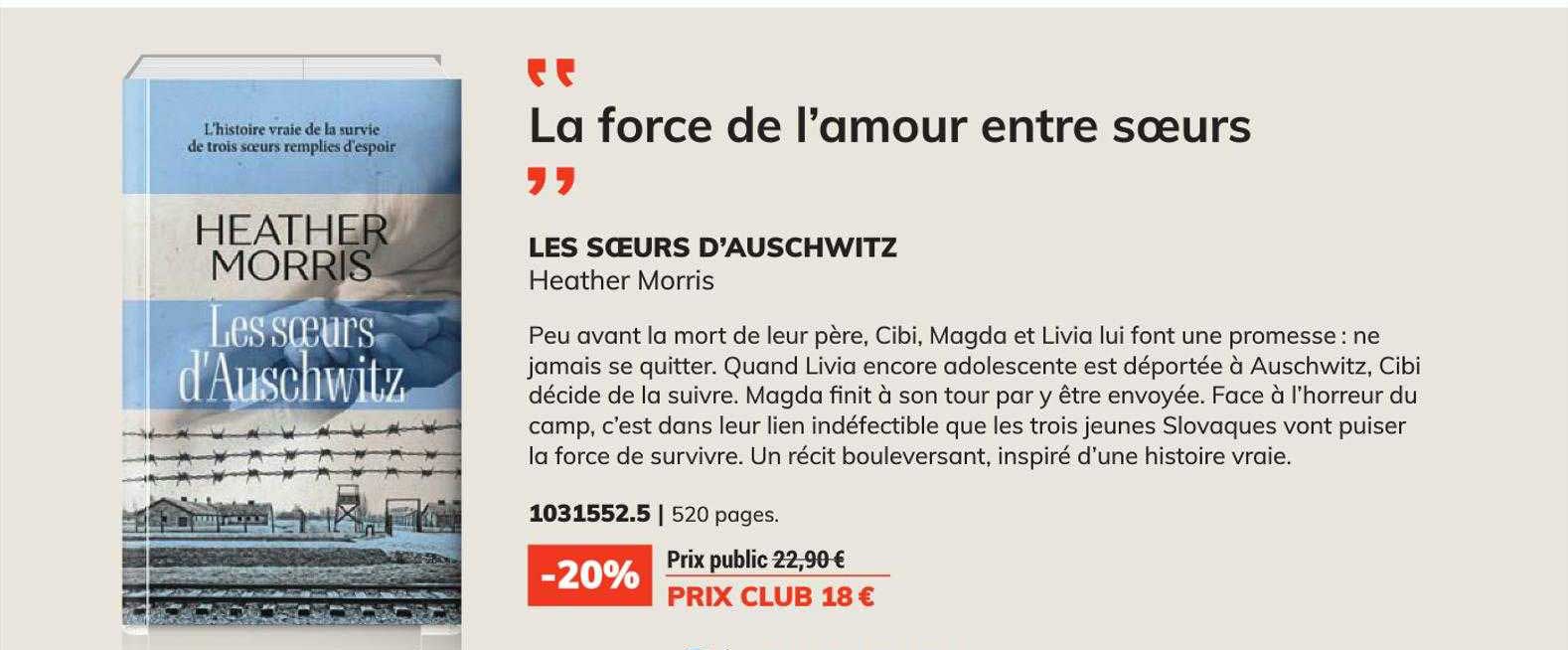 les sœurs d'auschwitz - heather morris