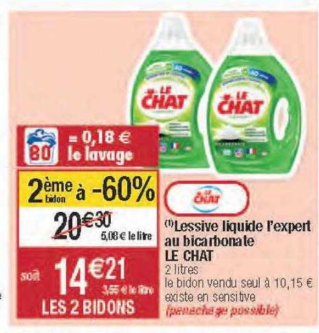 Lessive Liquide L'expert Au Bicarbonate Le Chat