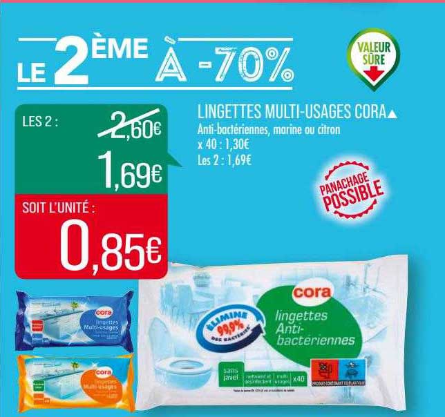 lingettes multi-usages cora