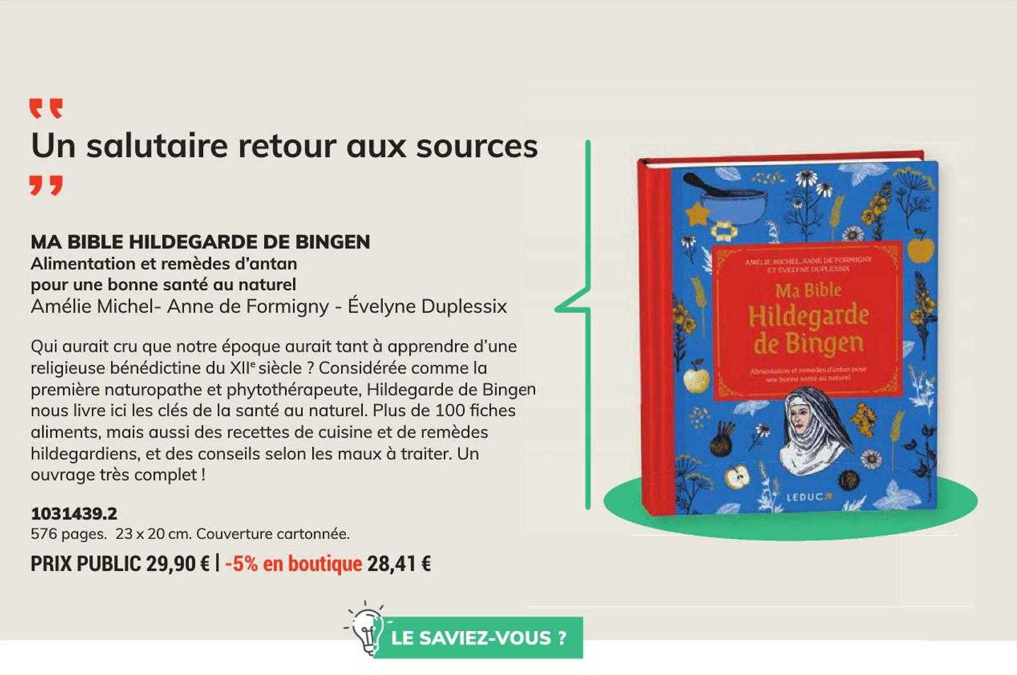 ma bible hildegarde de bingen - amélie michel - anne de formigny - évelyne duplessix