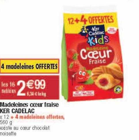 madeleines cœur fraise ker cadelac