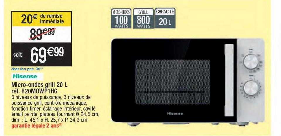 micro-ondes grill 20l hisense