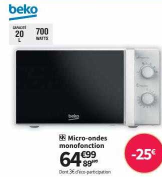 micro-ondes monofonction beko