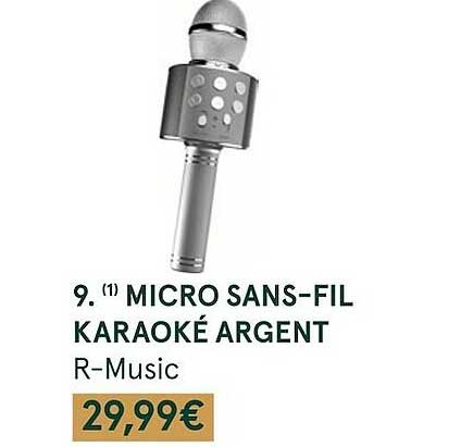 micro sans-fil karaoké argent r-music