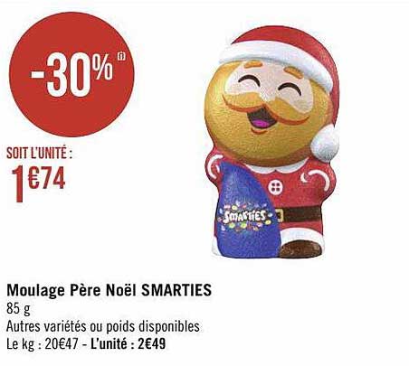 moulage père noël smarties