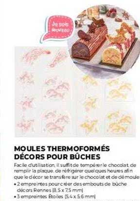 moules thermoformés décors pour bûches