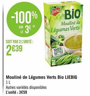 Mouliné De Légumes Verts Bio Liebig