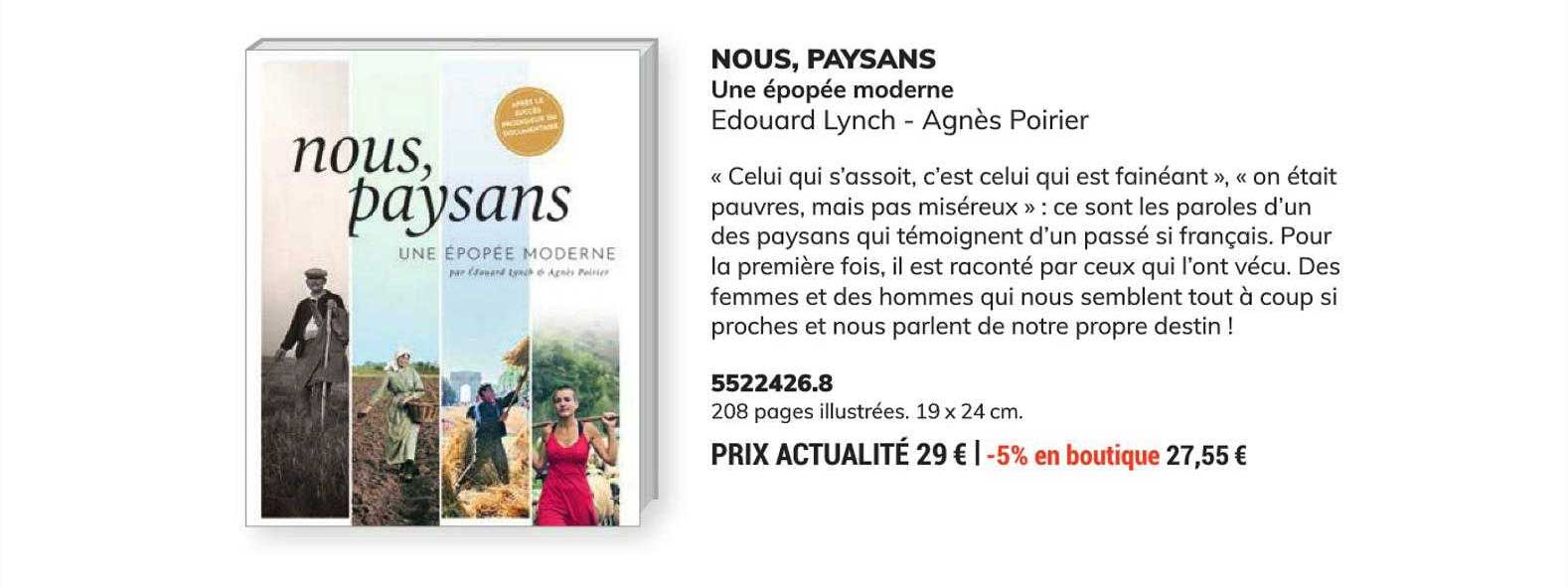 nous, paysans une épopée moderne - edouard lynch - agnès poirier