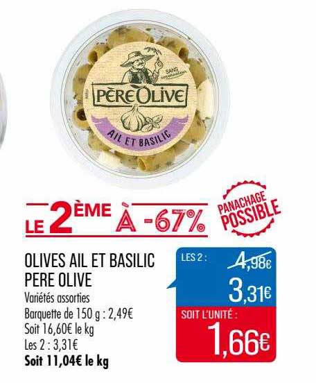 olives ail et basilic père olive
