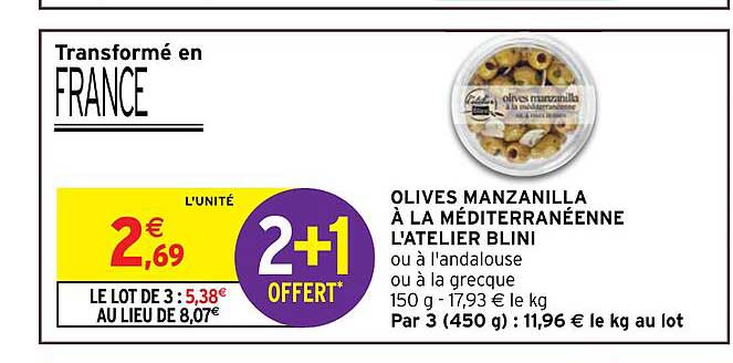 olives manzanilla à la méditerranéenne l'atelier blini